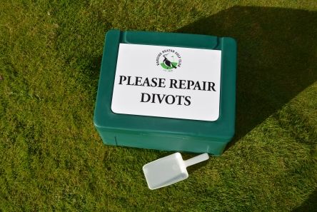 divot box with logo message