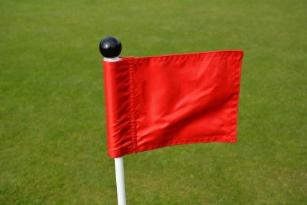 mini red putting green fabric flag