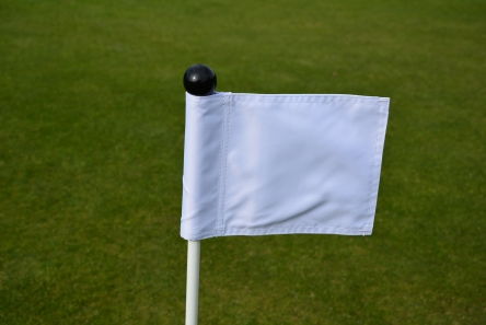 mini white putting green fabric flag
