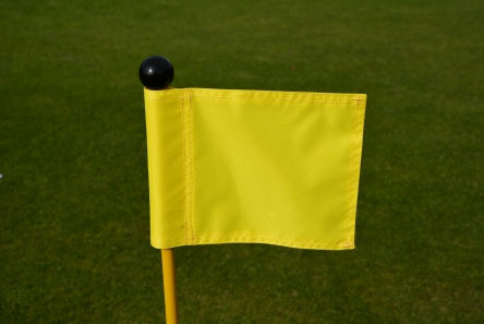 mini yellow putting green fabric flag