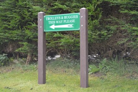 recycled plastic golf course ettiquette sign