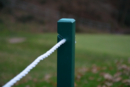recycled plastic post with rope