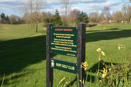 tee information sign on golf course