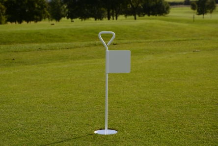 white aluminium putting green flag