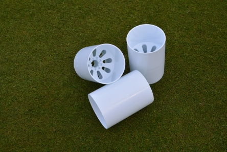 white golf hole cup