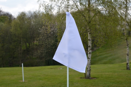 white tie on flag for golf footgolf or rugby